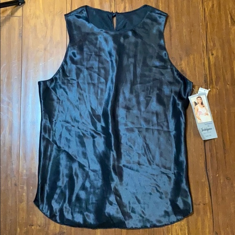 Vintage Black satin feel camisole tank‎ top with tags